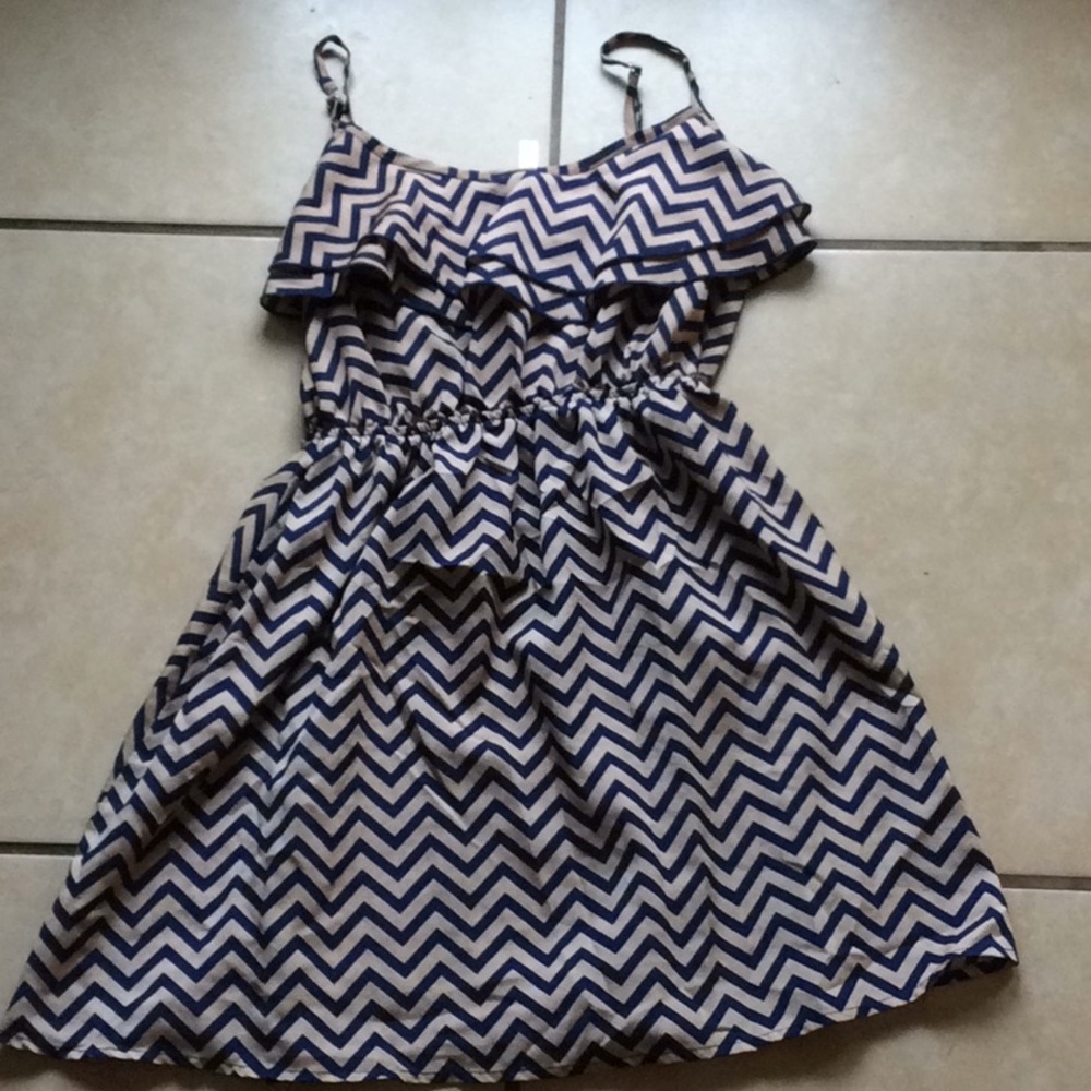 Brown and blue dress